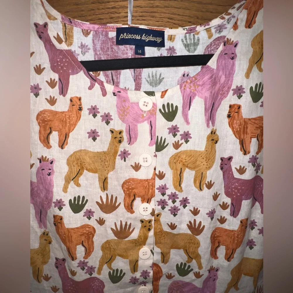 Llama Print Princess Highway / ModCloth Smock Dress EUC (US size) - Picture 2 of 3